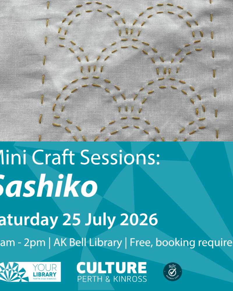 Mini Craft Session Sashiko AKB Library Instagram post