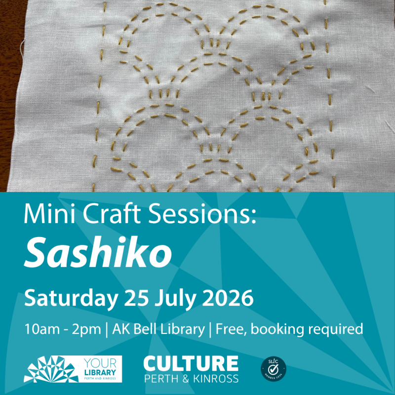 Mini Craft Session Sashiko AKB Library Instagram post